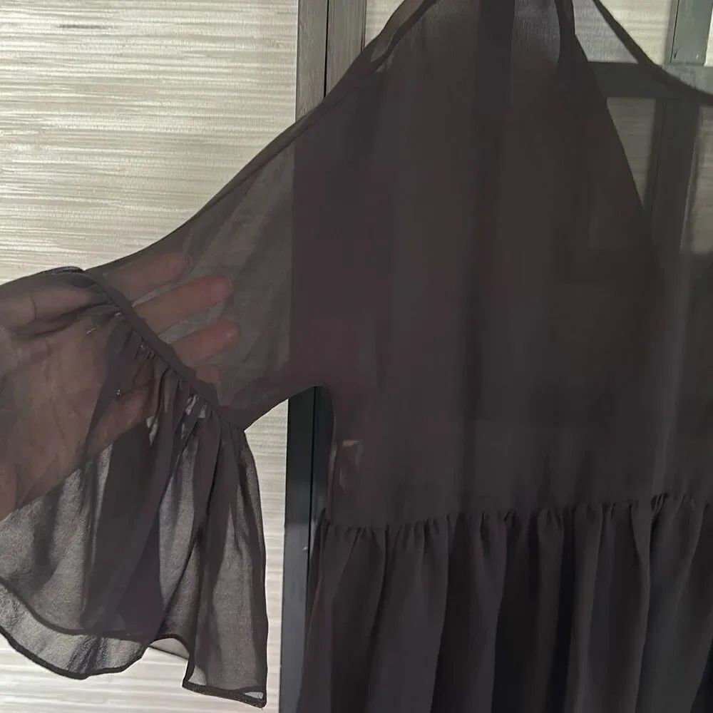 NWT BCBG  generation black chair three-quarter sleeve baby doll top size XS over - Picture 3 of 7
